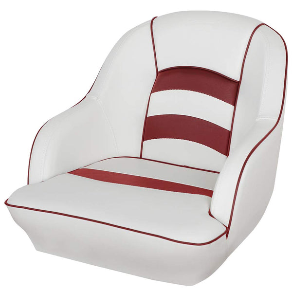 MSC Bucket Pontoon Boat Seat (White/Red)