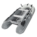 ALEKO Inflatable Boat | Yacht Dinghy Tender Raft | 4 Person Fishing Boat | Aluminum Floor Oars | 2 Fishing Rod Holders | Heavy-Duty PVC | 2024 Model | Light/Dark Gray | 10’5”