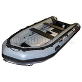 Seamax Ocean380 12.5 Ft Heavy-Duty Inflatable Boat, Hot Welded 4 Layers Overlapped Chamber Seam Super Solid, Aluminum Floor, 5 Main Chambers & Inflatable Keel, Full Transom 25HP (Dark Gray)