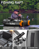 DAMA Inflatable Boats Heavy Duty Raft Fishing Boat Dinghy 170 * 120cm, w/Fishing Rod Holders & Seat, Inflatable Seat, Oars, Storage Bag