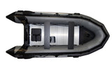 Seamax Ocean380 12.5 Ft Heavy-Duty Inflatable Boat, Hot Welded 4 Layers Overlapped Chamber Seam Super Solid, Aluminum Floor, 5 Main Chambers & Inflatable Keel, Full Transom 25HP (Dark Gray)