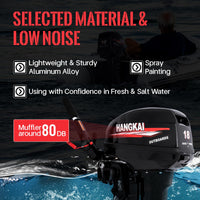 WPORDE 18HP 2-Stroke Outboard Motor Boat Engine, 246cc Heavy-Duty Fishing Boat Motor Marine Short Shaft Engine with CDI Ignition System Water-Cooled