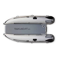 Takacat 260LX Inflatable Dinghy Boat Open Transom Sport Tender - 3-Person - 8HP, Ultra-Portable Open Bow Design, 2.6 Meters, Gray