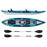 Driftsun Almanor 146 Two Adult Plus one Child Inflatable Recreational Touring Kayak with EVA Padded Seats with High Back Support, Includes Paddles, Pump, Child Seat