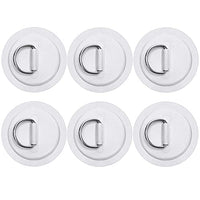 TOBWOLF 6 Pack 3.15" / 8cm Stainless Steel D-Ring Patch for Inflatable Boat Kayak Dinghy SUP, Circular D-Ring PVC Patch Stand-Up Paddleboard Canoe Rafting Accessories, NO Glue Included
