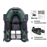FRM BOARDS Inflatable Fishing Boat Belly Boat Fishing Float Tube with Storage Pockets, Adjustable Straps & Bracket for trolling Motor, Loading Capacity 400lbs