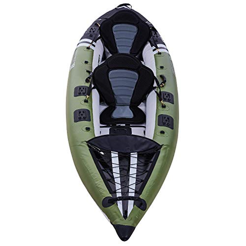 Elkton Outdoors Steelhead Inflatable Fishing Kayak - Two-Person Angler –  Raft Finder