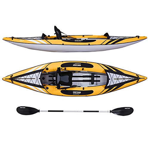 Driftsun Almanor 110 Inflatable Kayak - Yellow Single-Person Recreational Touring Kayak