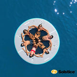 Solstice Watersports Circular Dock with Removable Mesh Center (10' Diameter), Teal/Grey