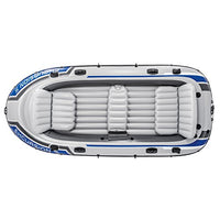 Intex Excursion Inflatable 5 Person Heavy Duty Fishing Boat Raft Set with 2 Aluminum Oars