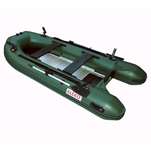 ALEKO Inflatable Boats Heavy Duty Raft Fishing Boat Dinghy (380, Aluminum Deck, Green)