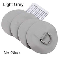 YYST 4 X Stainless Steel D-Ring Pad/Patch for PVC Inflatable Boat Raft Dinghy Kayak - No Glue Included- Instruction Included- Light Grey