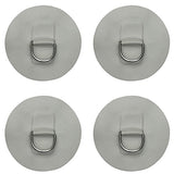 YYST 4 X Stainless Steel D-Ring Pad/Patch for PVC Inflatable Boat Raft Dinghy Kayak - No Glue Included- Instruction Included- Light Grey