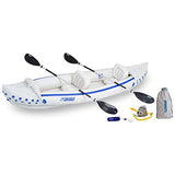 Sea Eagle 370 Deluxe 3 Person Inflatable Portable Sport Kayak Canoe w/ Paddles