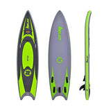 Zxcvlina Inflatable Stand Up Paddle Board Inflatable SUP Standing Paddle Board with Carrying Bag and Pump 335x86x15cm Gray and Green Suitable for Teenagers and Adults Surfing Outdoor Sports