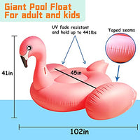 Huge Inflatable Pool Float Pool Floatie Summer Beach Float Swimming Pool Party Toys Lounge Raft Ride-on Water Pool Toys for Multi Players Adults Kids Mega Island(102"x 45"x 41")（Flamingo, Unicorn）