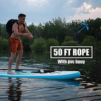 Zero Drift Kayak & Paddle Board Anchor with 50ft Rope. Premium 3.5 lbs Folding Anchor Kit for Paddle Boards, Canoes, Jetski, PWC, Rafts, Jon Boats, and Small Boats. (Kayak Fishing Accessories) (SUP)