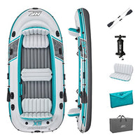 Hydro-Force 11'11" x 65" Adventure Elite X5 Inflatable Raft Set | Fits Up to 5 Adults | Includes Boat, Aluminum Oars, Hand-Pump, Gear Pouch, Carry Bag, Repair Patch Kit
