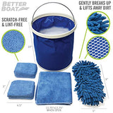 Boat Cleaner and Car Wash Sponges Non Scratch Microfiber Sponge Bucket & Microfiber Wash Cloths Complete Interior Exterior Seats Fiberglass Boat Hull & Car Cleaning Kit Washing & Detailing Supplies