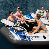 Intex 57272EP Adult 5 Seat Inflatable Tropical Island Lounging Pool Float, Blue