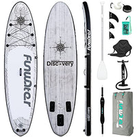 FunWater Inflatable 11'×33"×6" Ultra-Light SUP for All Skill Levels Everything Included with Stand Up Paddle Board, Adj Floating Paddles, Pump, ISUP Travel Backpack, Leash,Waterproof Bag
