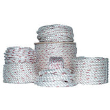 SGT KNOTS Twisted Poly Dacron Rope - 3 Strand Line with Polyolefin Core for Marine, Commercial & DIY Projects (1/2" x 600ft, White)