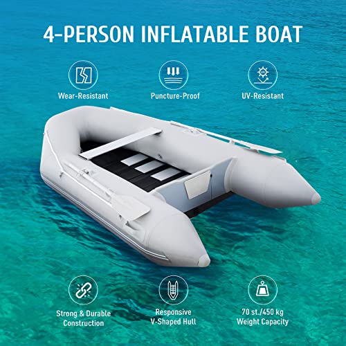 CO-Z 10 ft Inflatable Dinghy Boats with Aluminium Alloy Floor, 4