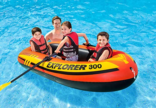 Intex Explorer 300, 3-Person Inflatable Boat Set with French Oars – Raft  Finder