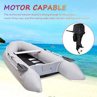 CO-Z 10 ft Inflatable Dinghy Boats with Aluminium Alloy Floor, 4 Person Portable Boat Raft, Inflatable Touring Kayak for Adults, Inflatable Sport Tender Fishing Dinghy Boat with Panel Paddles Air Pump