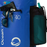 Ocean Dry Bag 40L Waterproof, Deep Blue - All Weather Durable Lightweight Floating Back Pack Drybag - Marine Dry Bags for Kayaking, Boating, Scuba Diving, Rafting - Free Mobile Phone Case