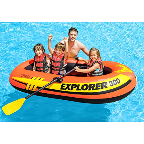Intex Explorer 300, 3-Person Inflatable Boat Set with French Oars – Raft  Finder