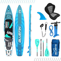 Bluefin SUP Inflatable Stand Up Paddle Board | 6” Thick | Kayak Conversion Kit | All Accessories | Multiple Sizes: Kids, 10’8, 12’, 15' (Carbon 15')…