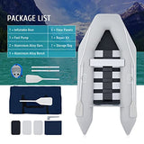 CO-Z 10 ft Inflatable Dinghy Boats with Aluminium Alloy Floor, 4 Person Portable Boat Raft, Inflatable Touring Kayak for Adults, Inflatable Sport Tender Fishing Dinghy Boat with Panel Paddles Air Pump