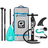GILI All Around Inflatable Stand Up Paddle Board Package (Teal)