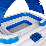 Bestway Hydro Force Tropical Breeze Floating Island Raft | Giant Inflatable Pool Float for Adults | Includes Canopy, Cupholders, & Cooler Bag | Lounge Fits Up to 6 People | Great for Pool, Lake, River
