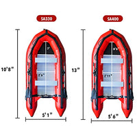 Seangles Inflatable Boat 4 Person Aluminum Floor Aluminum Transom Professional Heavy Duty Saltwater Fishing Boat (Sa330 / 10.8ft)