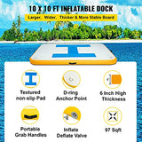 Happybuy Inflatable Floating Dock 10 x 10 ft, Inflatable Dock Platform, Inflatable Swim Platform 6 Inch Thick, Floating Dock 8-10 People, Floating Platform for Pool Beach Ocean