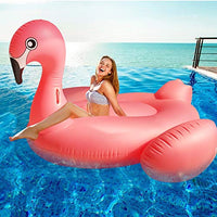 Huge Inflatable Pool Float Pool Floatie Summer Beach Float Swimming Pool Party Toys Lounge Raft Ride-on Water Pool Toys for Multi Players Adults Kids Mega Island(102"x 45"x 41")（Flamingo, Unicorn）