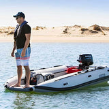 Takacat 260LX Inflatable Dinghy Boat Open Transom Sport Tender - 3-Person - 8HP, Ultra-Portable Open Bow Design, 2.6 Meters, Gray