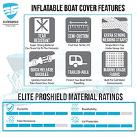EliteShield Trailerable Inflatable Boat Cover, Heavy Duty UV Resistant Waterproof for Inflatable and Rigid Inflatable Boats (Rib), Dinghy Boat Storage Fits up to 11.5ft Long