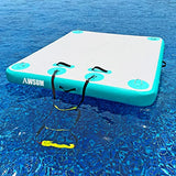 AWSUM 6ft x 5ft x 6inches Floating Dock Inflatable Water Platform Swim Deck Floating Island Stable Platform Raft Deck PVC Construction for Pool Beach Lake