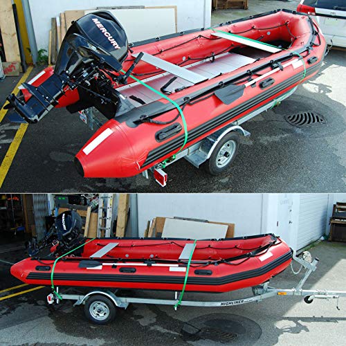 Emaxusa Inflatable Boat Aluminum Floor Aluminum Transom 4 Person