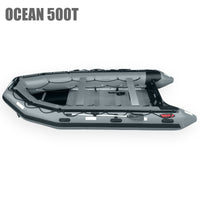 Seamax Ocean500T 16.5 Feet Commercial Grade Inflatable Boat, Max 15 Passengers and 50HP Rated (Dark Grey)
