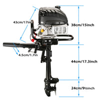 4 Stroke Outboard Motor 6 hp Outboard Boat Motors for Inflatable, Kayak, Dinghy, Canoe Small Boat, With Cool Shape and Kill Stop Switch