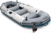 Intex Mariner Inflatable Boat Series: Includes Deluxe Boat Oars and High-Output Pump – SuperTough PVC – Wear-Resistant Keel – Removable Fishing Rod Holders – Heavy Duty Grab Handle