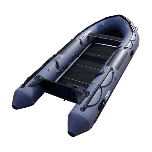 BRIS 1.2mm PVC 14.5ft Inflatable Boat Dinghy Inflatable Pontoon Boat with Aluminum Transom