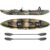 Elkton Outdoors Hard Shell Recreational Tandem Kayak, 2 or 3 Person Sit On Top Fishing Kayak Package with 2 EVA Padded Seats, Includes 2 Aluminum Paddles and Fishing Kayak Rod Holders (Camo)