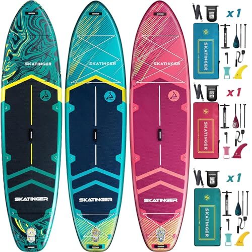 Skatinger Meteor Bundle｜11’6″x35″ Super Wide Inflatable Stand Up Paddle Boards, All Accessories3, 100L Backpack, Shoulder Strap, US Center fin, 2-Action Pump